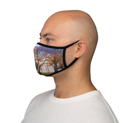 Cherry Tree Fitted Polyester Face Mask