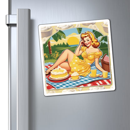 National Banana Cream Pie Day Pin Up Girl Magnet