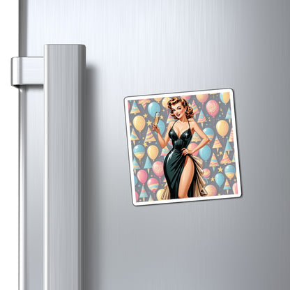 New Years Eve Pin Up Girl Magnet