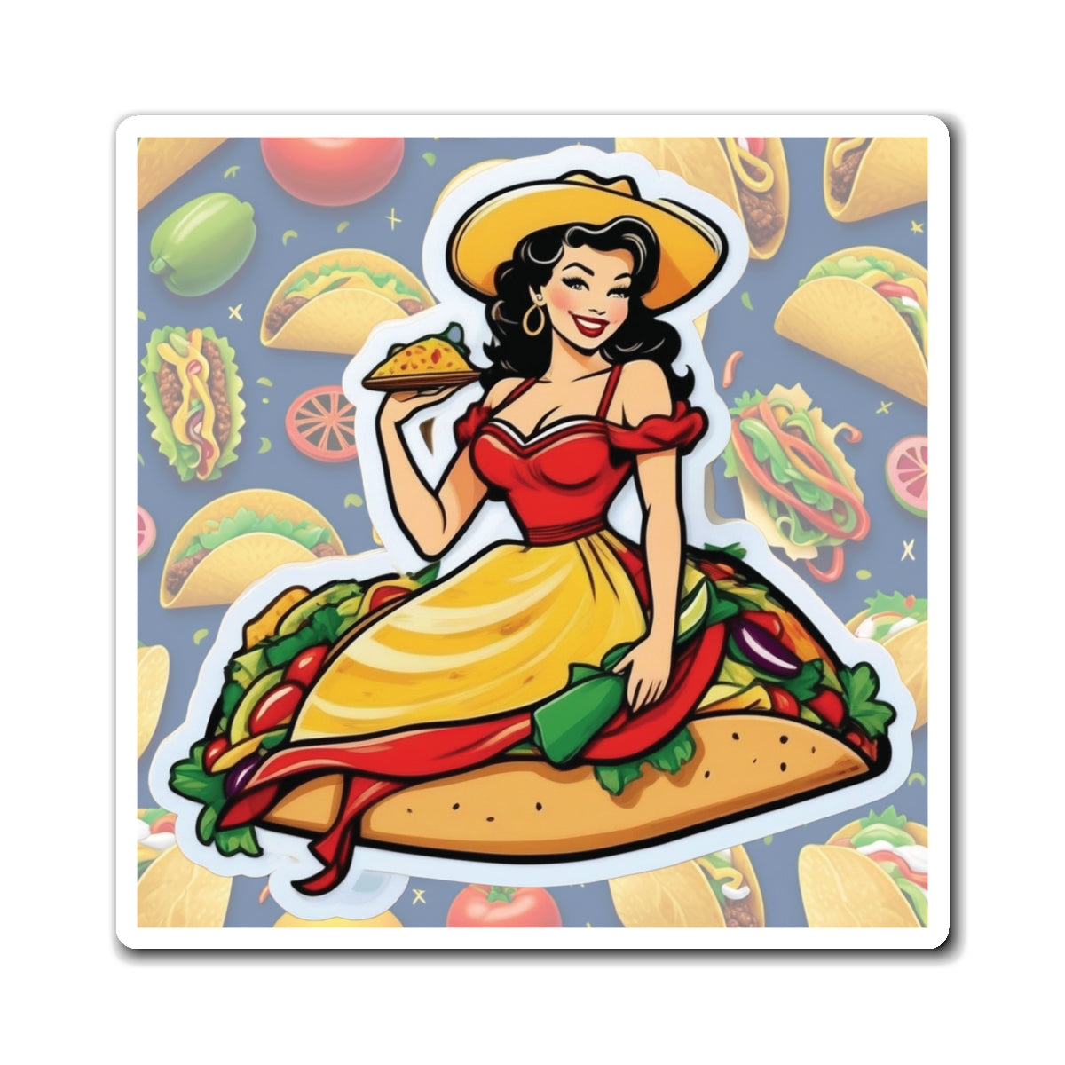 National Taco Day Pin Up Girl Magnet