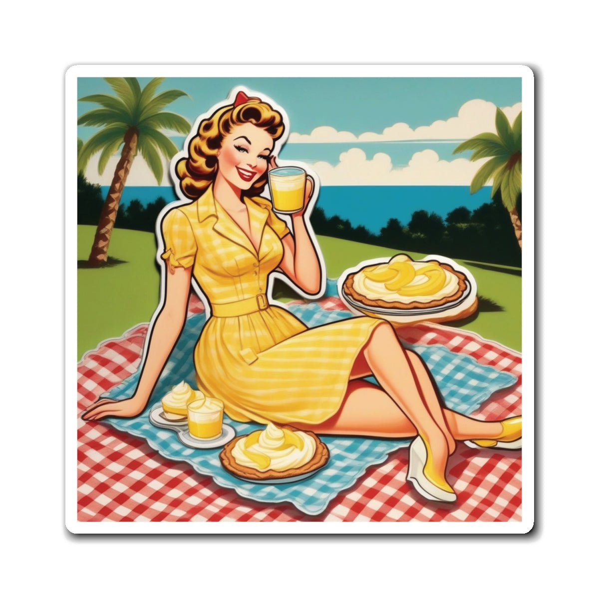 National Banana Cream Pie Day II Pin Up Girl Magnet