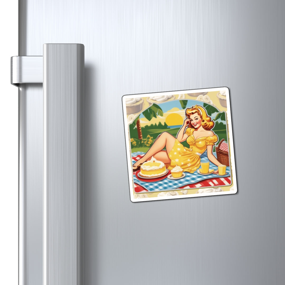 National Banana Cream Pie Day Pin Up Girl Magnet