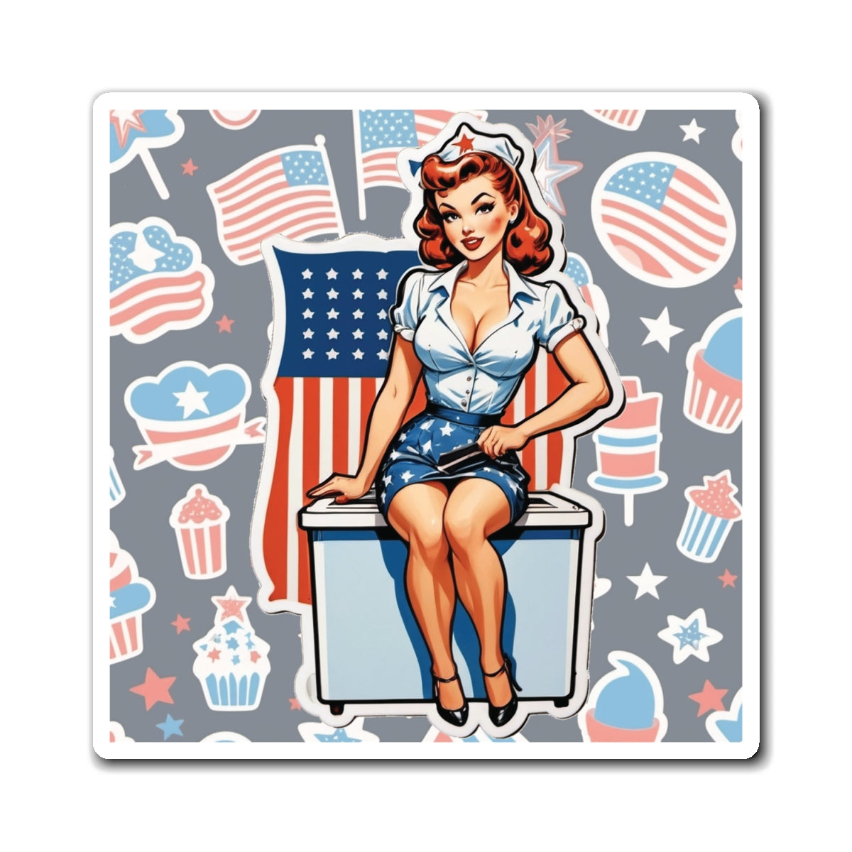 Election Day III Pin Up Girl Magnet