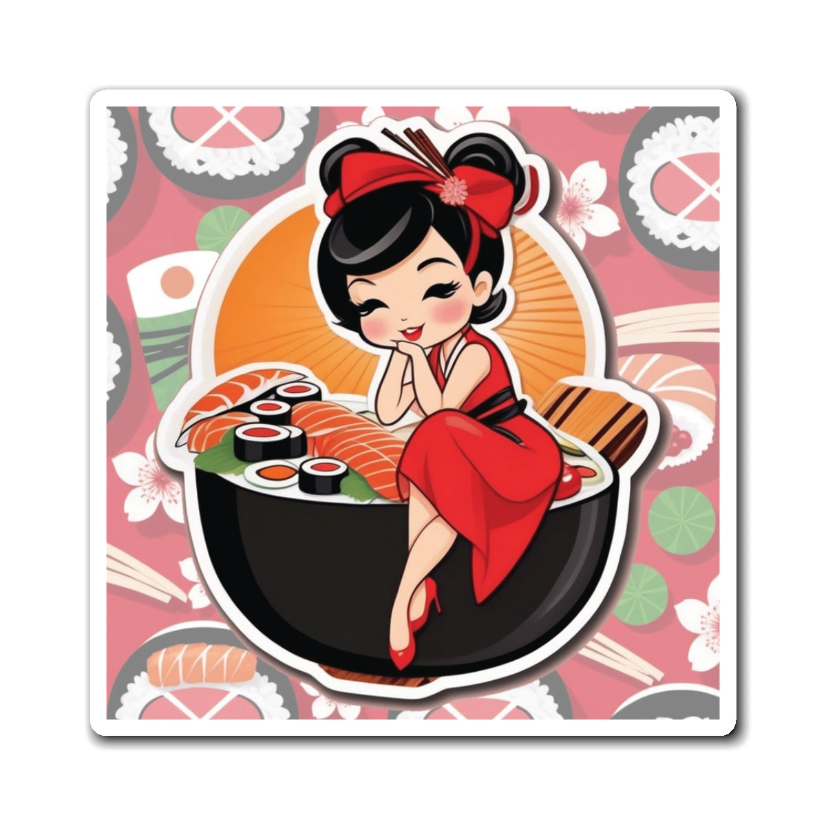 National Sushi Day VIII Pin Up Girl Magnet