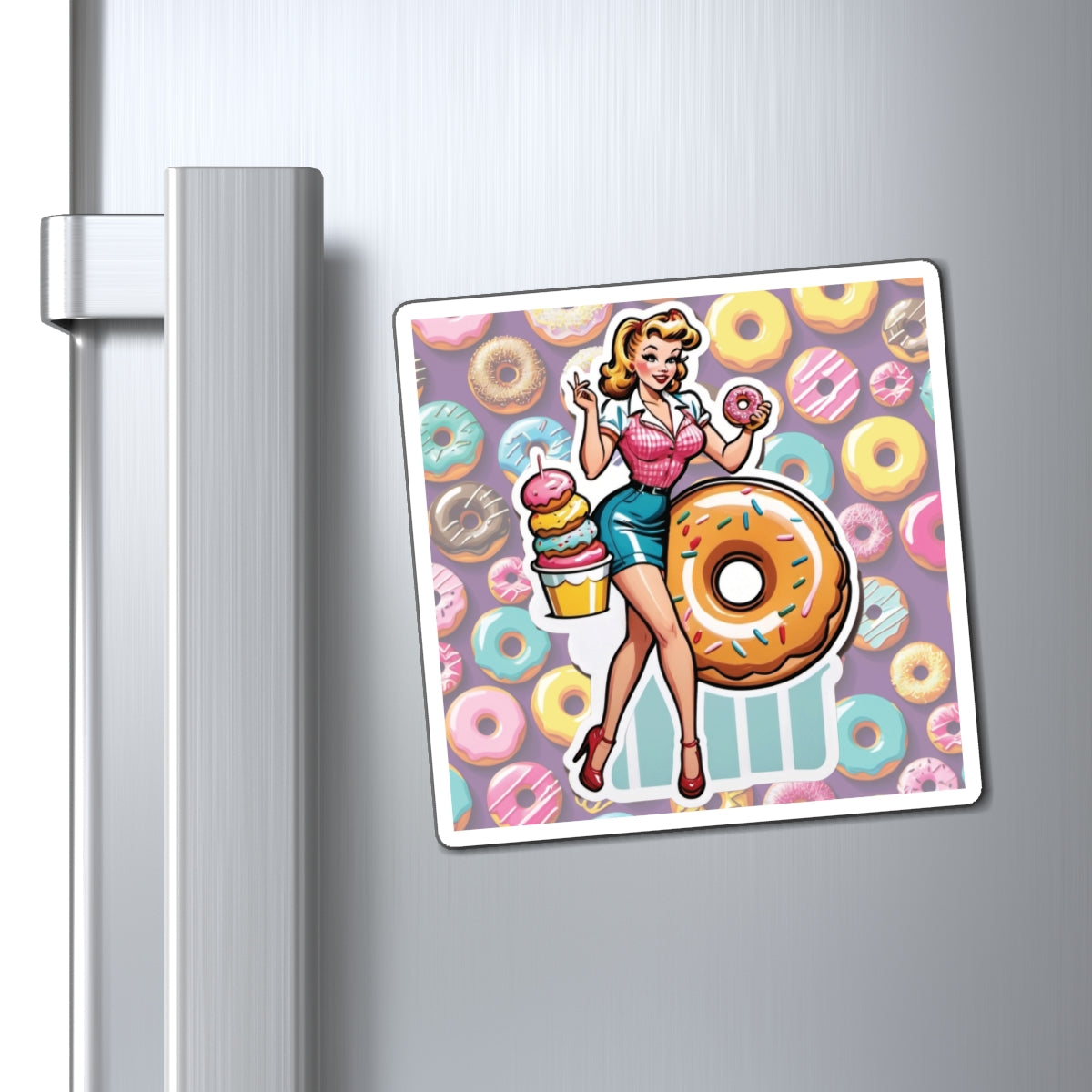 National Donut Day Pin Up Girl Magnet