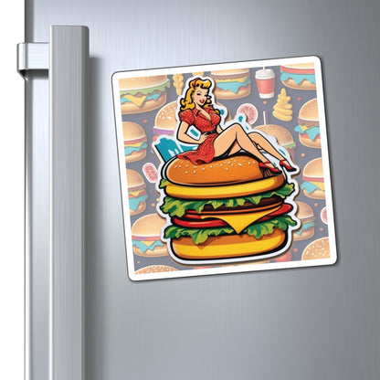 National Burger Day III Pin Up Girl Magnet