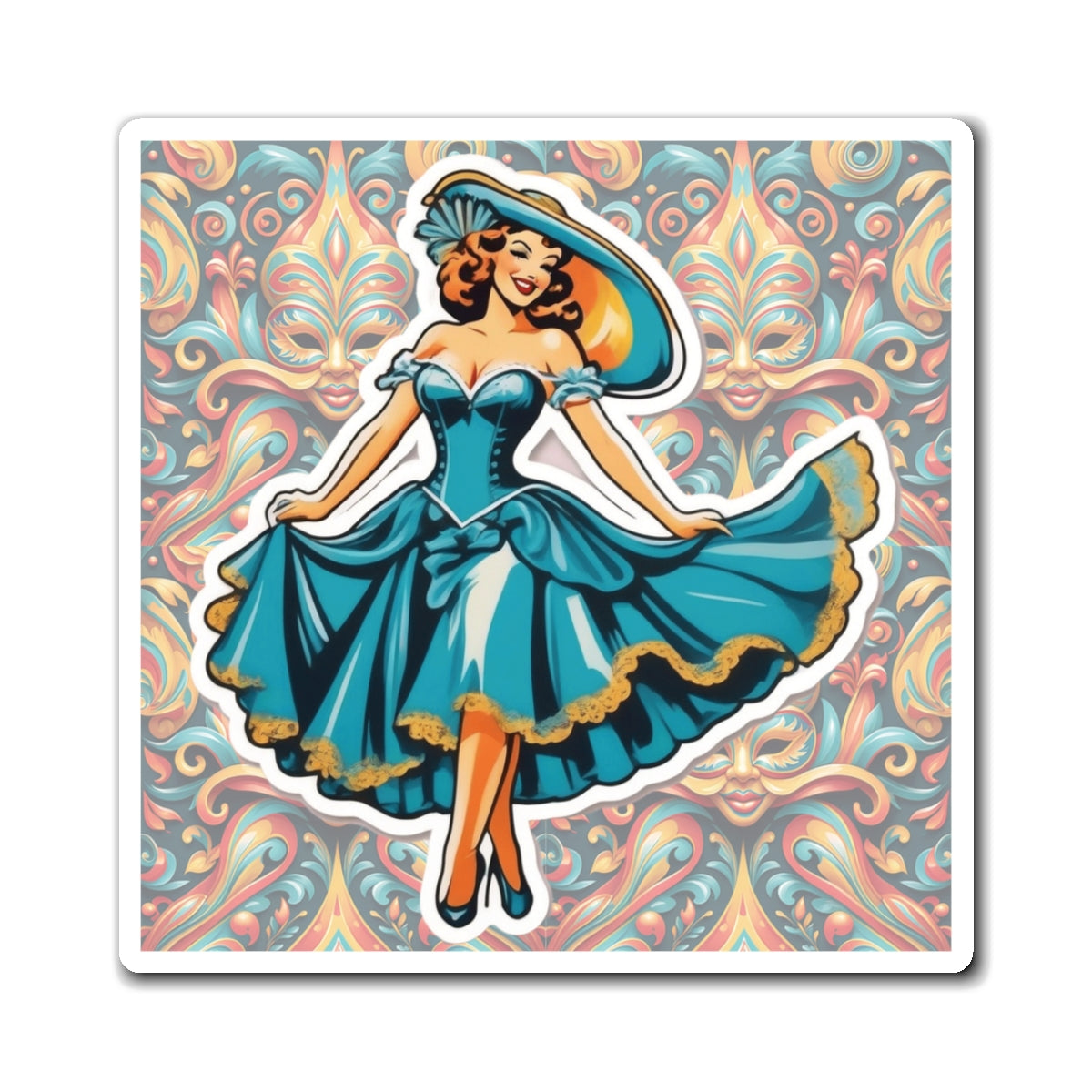 Carnival Pin Up Girl Magnet