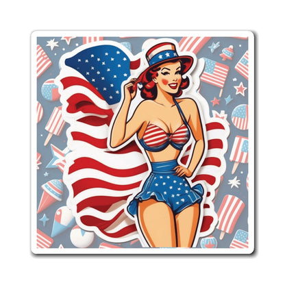 Fourth of July II Pin Up Girl Magnet