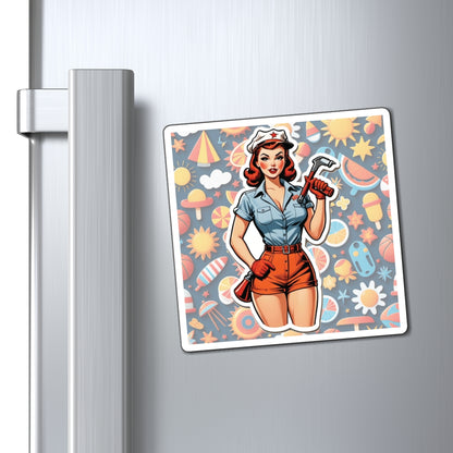 Labor Day III Pin Up Girl Magnet