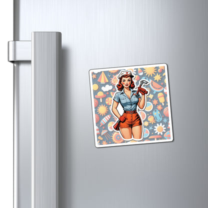 Labor Day III Pin Up Girl Magnet