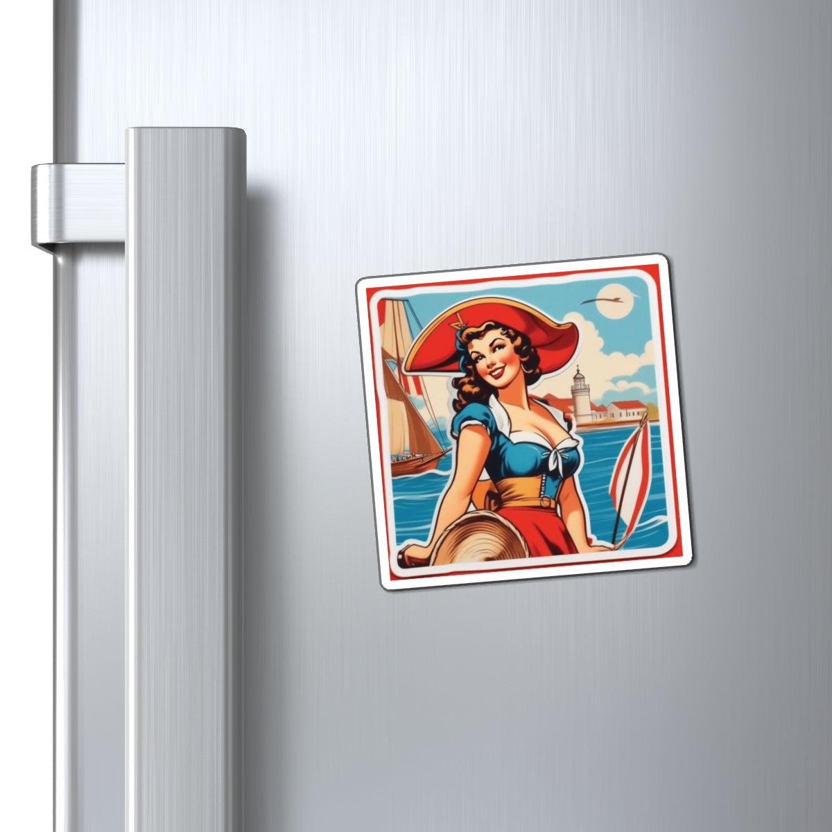 Columbus Day Pin Up Girl Magnet