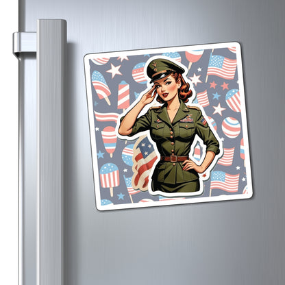 Veteran's and Memorial Day Pin Up Girl Magnet