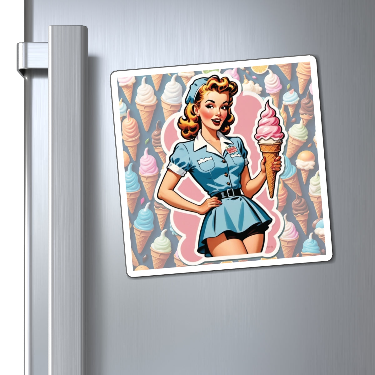 National Ice Cream Day Pin Up Girl Magnet