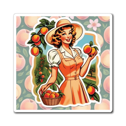 National Peach Day VII Pin Up Girl Magnet