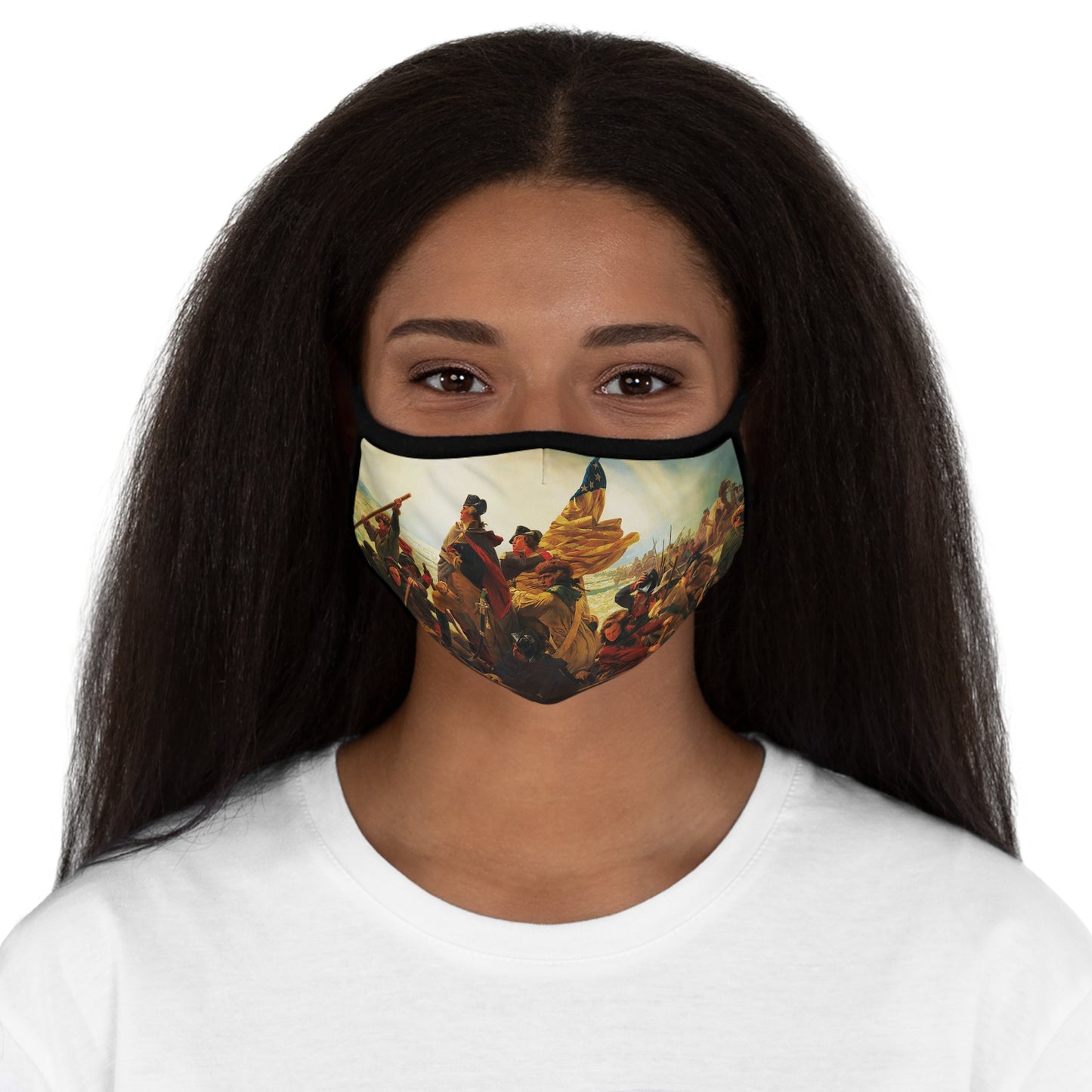 Washington Crossing the Delaware Fitted Polyester Face Mask