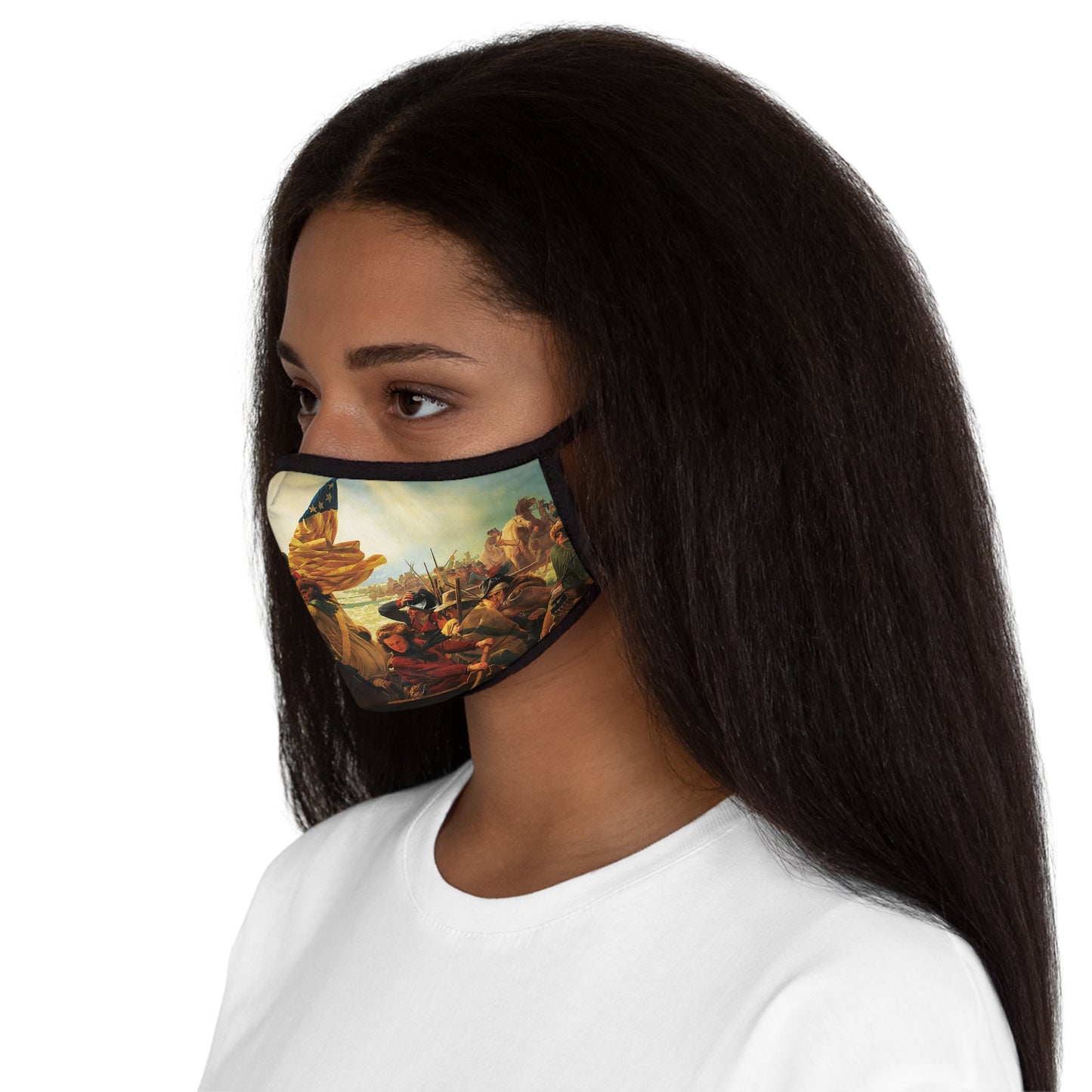 Washington Crossing the Delaware Fitted Polyester Face Mask