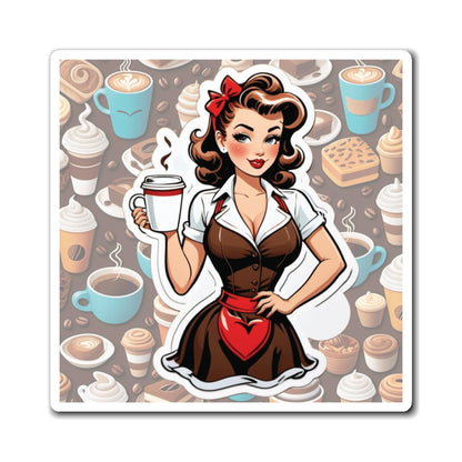 National Coffee Day Pin Up Girl Magnet