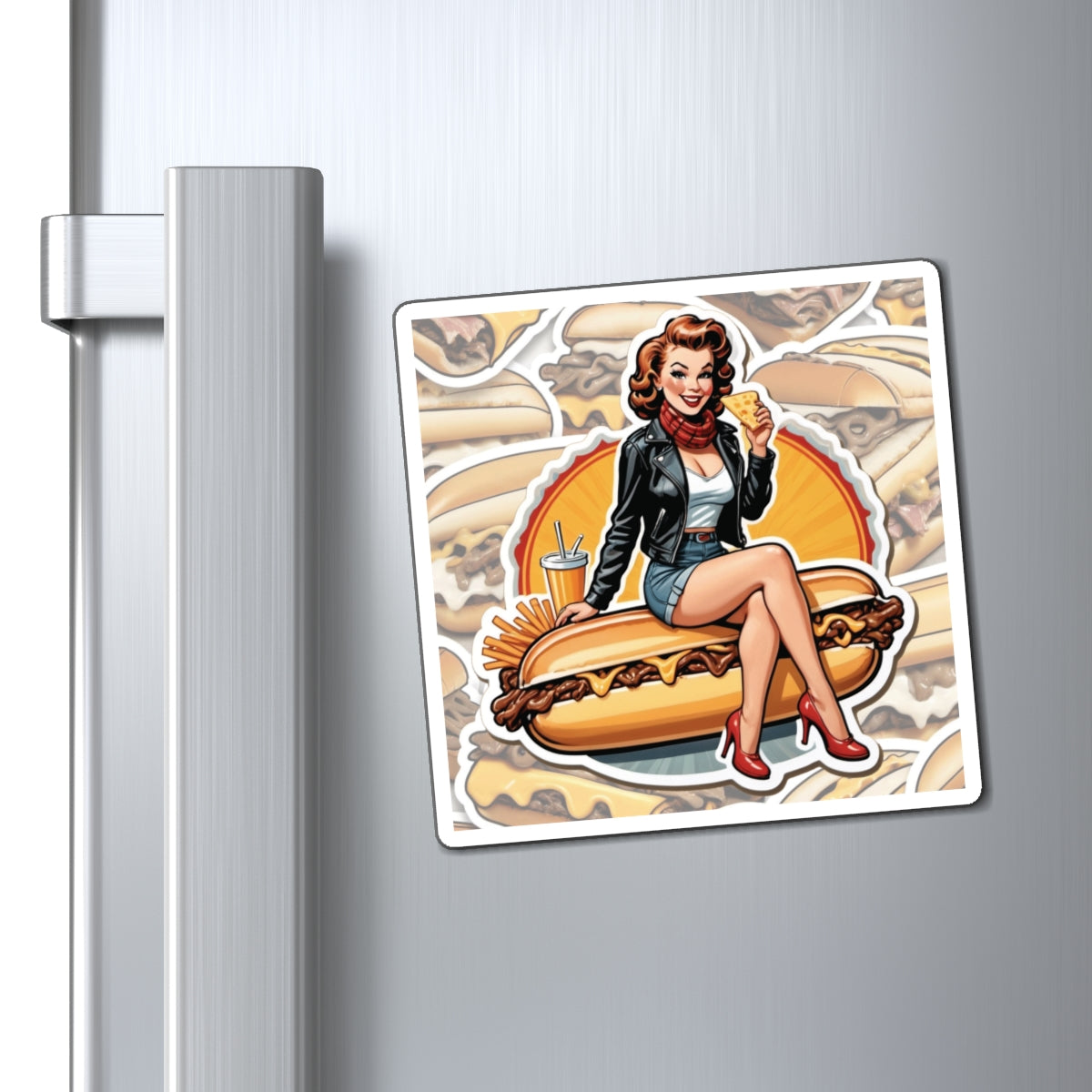 National Cheesesteak V Pin Up Girl Magnet