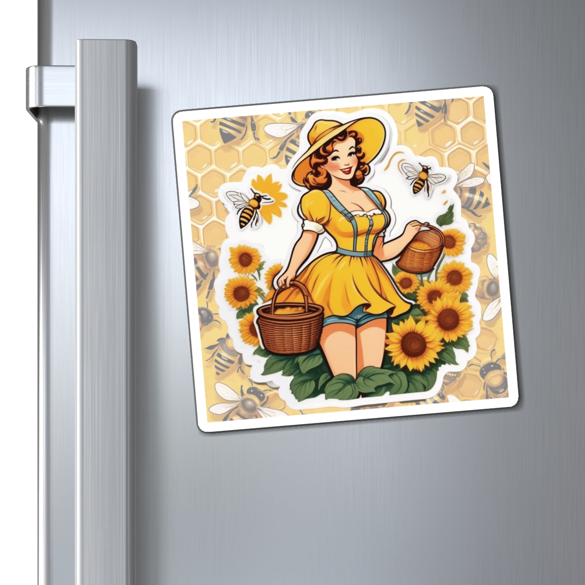 National Honey Bee Day IV Pin Up Girl Magnet