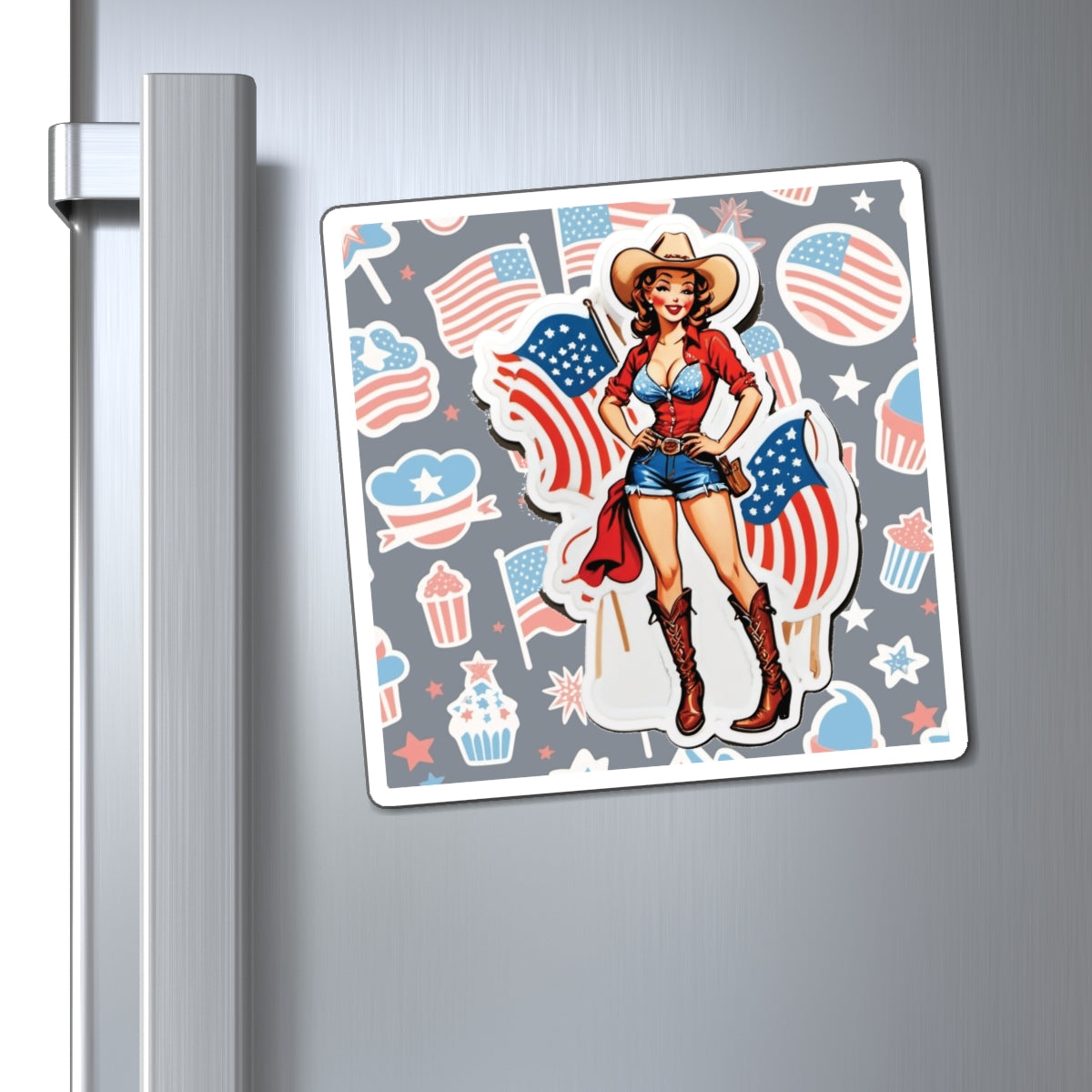 Fourth of July IV Pin Up Girl Magnet