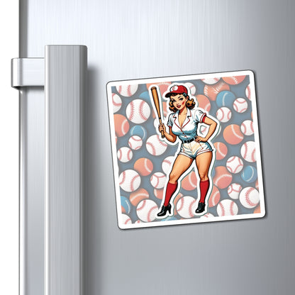 National Baseball Week Pin Up Girl Magnet