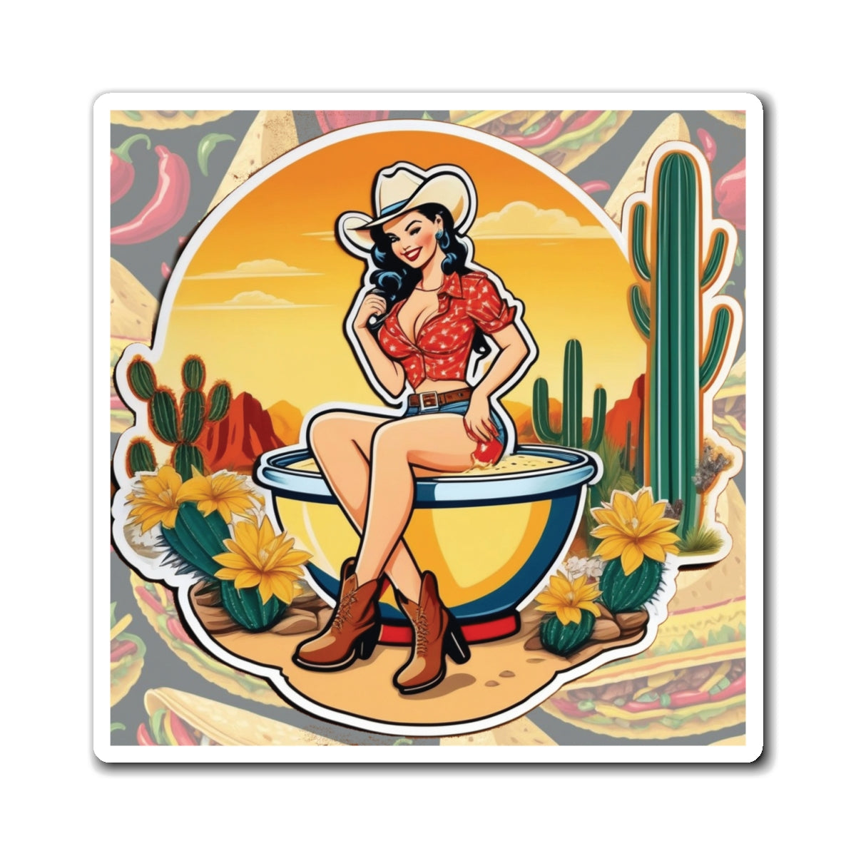 National Queso Day V Pin Up Girl Magnet