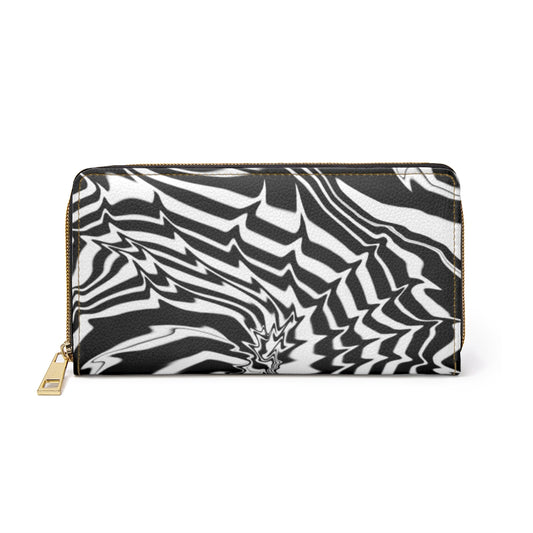 Black and White Zipper Wallet