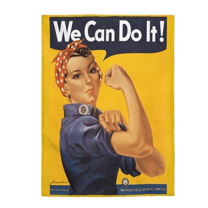 We Can Do It Velveteen Plush Blanket