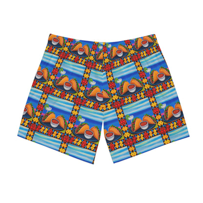 Tacos and Margarita Men's Elastic Beach Shorts