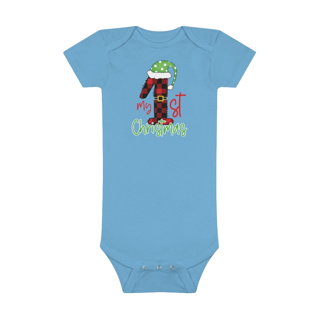 1st Christmas Baby Short Sleeve Onesie