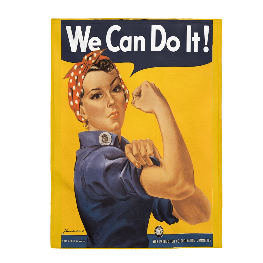 We Can Do It Velveteen Plush Blanket