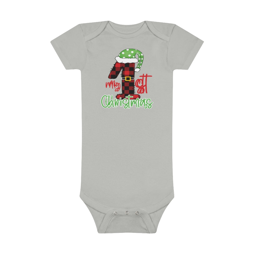 1st Christmas Baby Short Sleeve Onesie