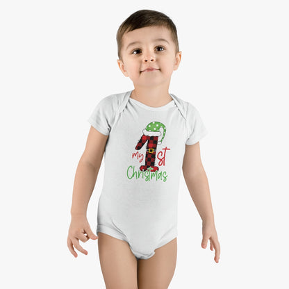 1st Christmas Baby Short Sleeve Onesie