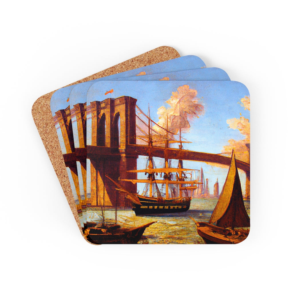 Brooklyn Bridge in the 1700's Coaster Set