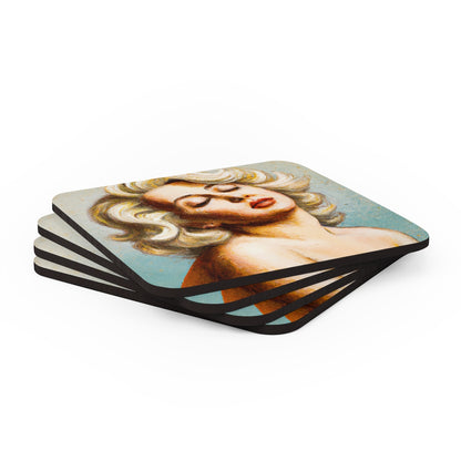 Portrait of Marilyn Monroe by Michelangelo Coaster Set