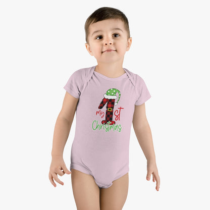 1st Christmas Baby Short Sleeve Onesie