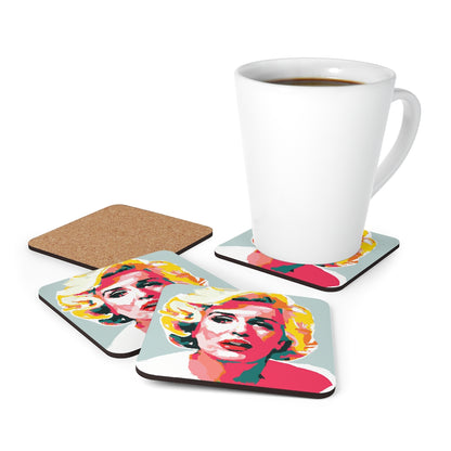 Portrait of Marilyn Monroe by Andy Warhol (Ai generated) Coaster Set