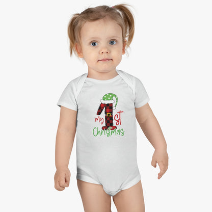 1st Christmas Baby Short Sleeve Onesie