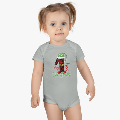 1st Christmas Baby Short Sleeve Onesie