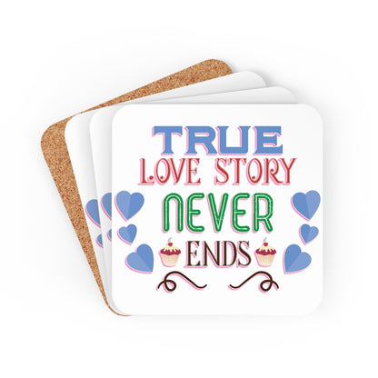 True Love Corkwood Coaster Set