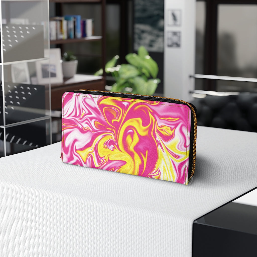 Pink/Yellow Zipper Wallet