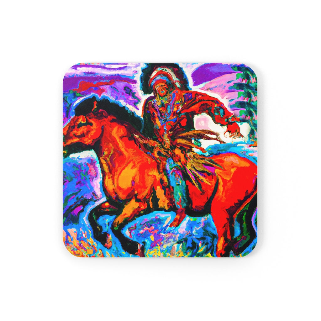 Native American on Horseback Coaster Set