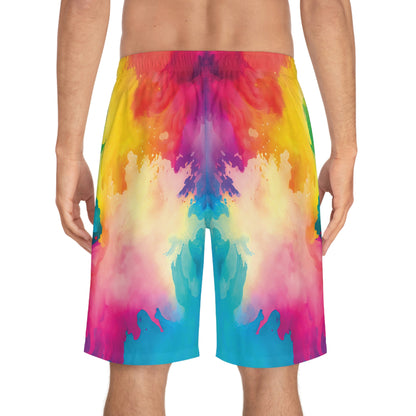 Watercolor Tie Dye Men's Board Shorts