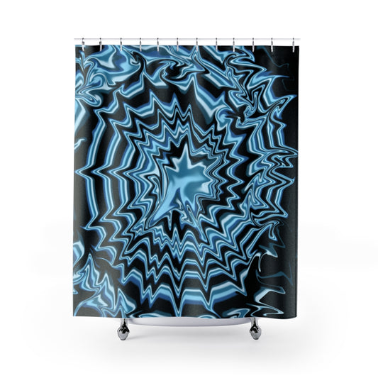 Blue and Black Shower Curtains