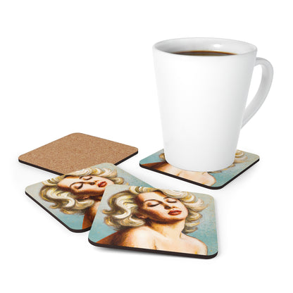 Portrait of Marilyn Monroe by Michelangelo Coaster Set