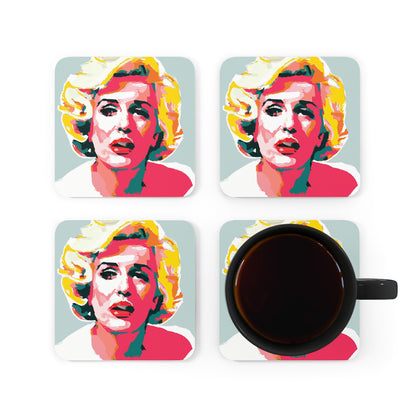 Portrait of Marilyn Monroe by Andy Warhol (Ai generated) Coaster Set