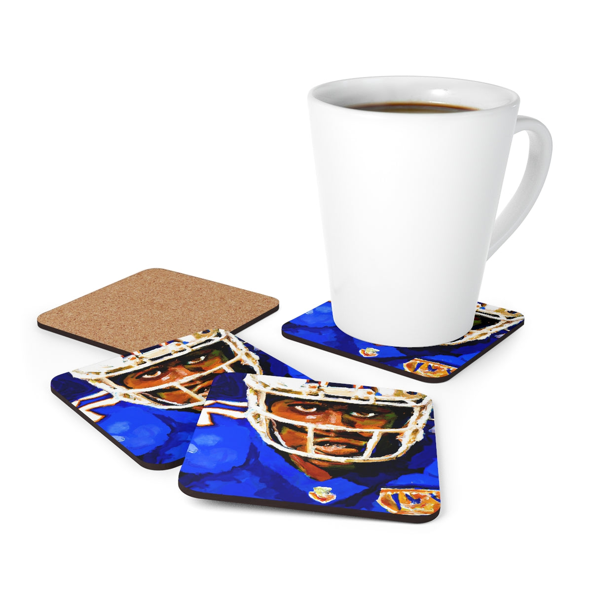 American Football Player in the Style of Van Gogh Coaster Set