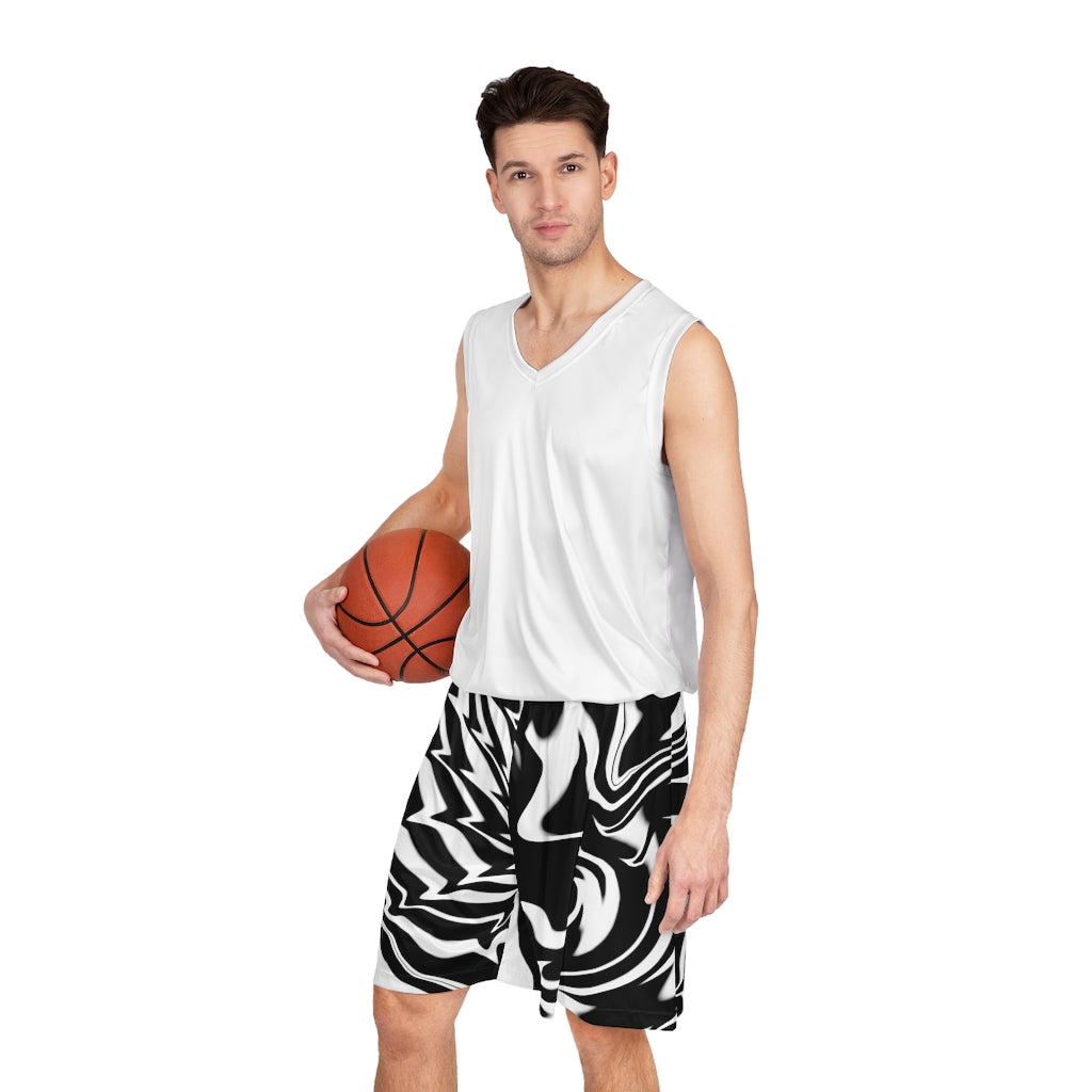 Black and White Basketball Shorts