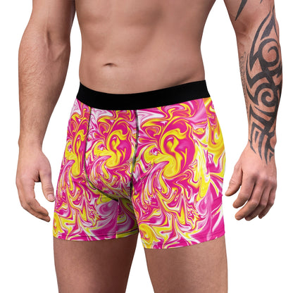 Pink/Yellow Men's Boxer Briefs