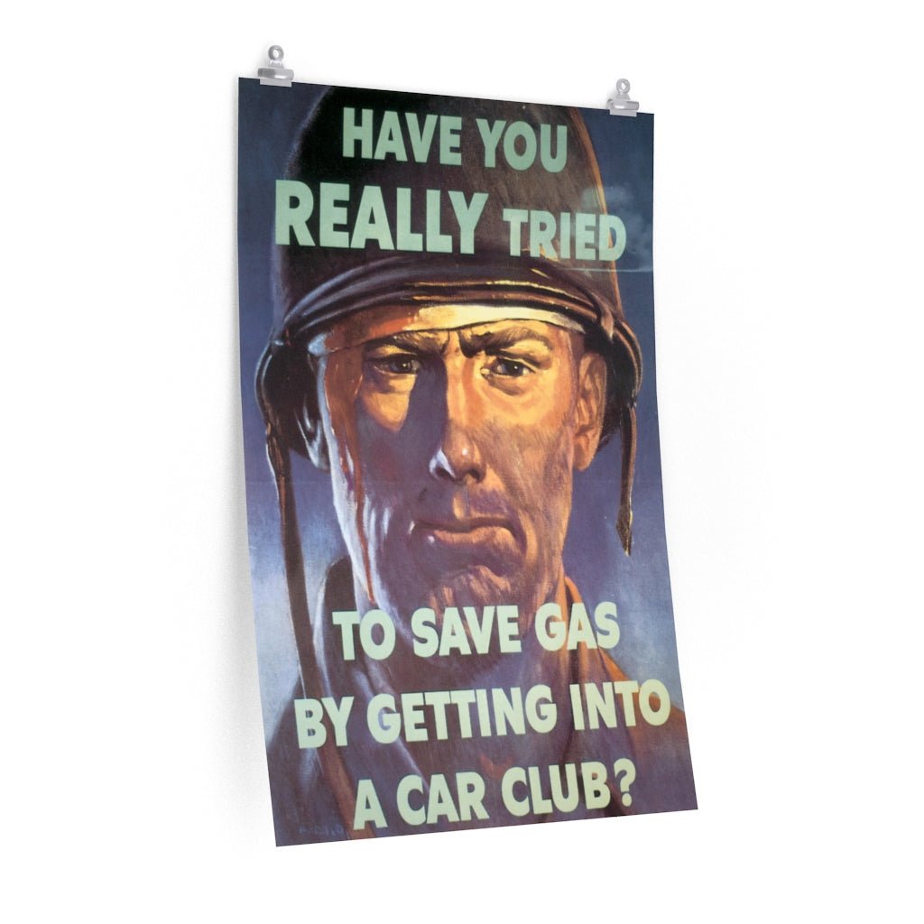 20th Century World Wars Poster: Save Gas